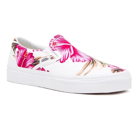 floral vans slip ons womens